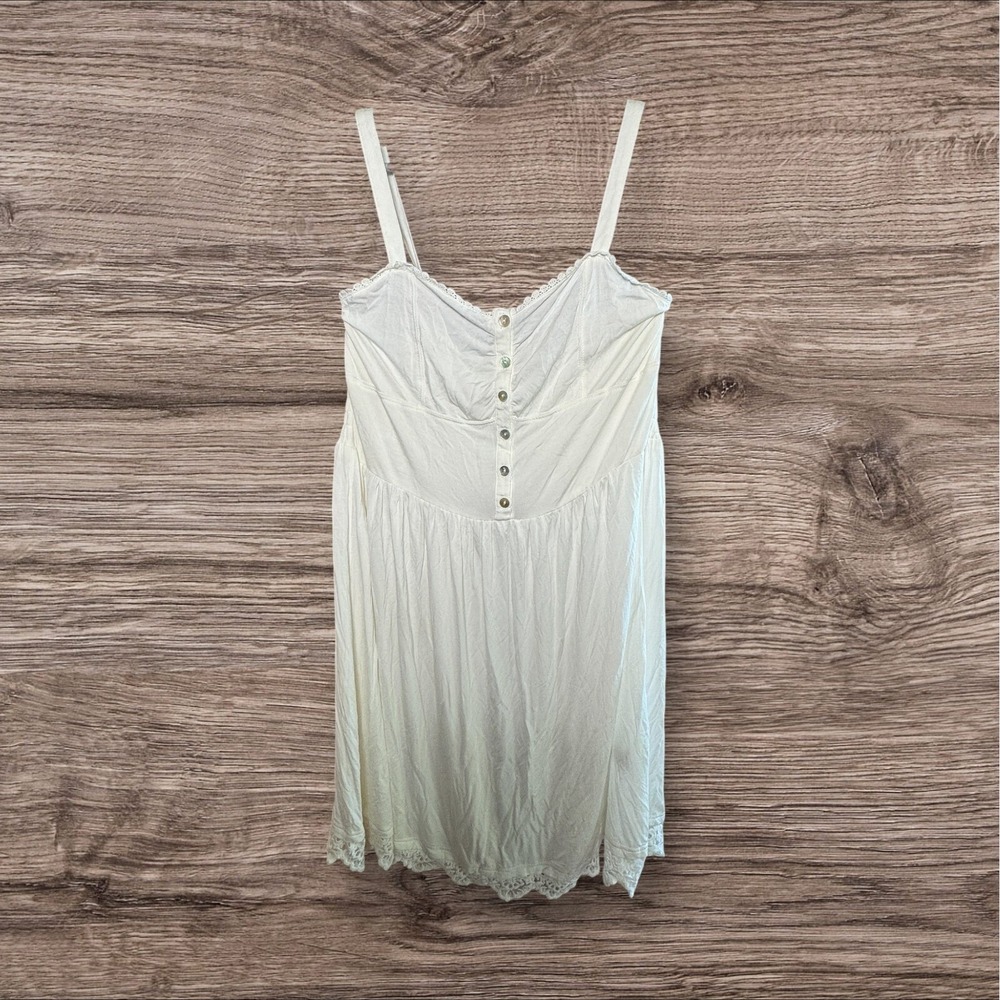 POL Ivory Sundress Women's S‎ Lace Trim Crochet Soft Adjustable Straps NWT - Picture 5 of 11